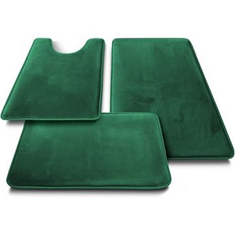 3 pc Bathroom Rugs Set Memory Foam Non-slip Washable Dries Quickly