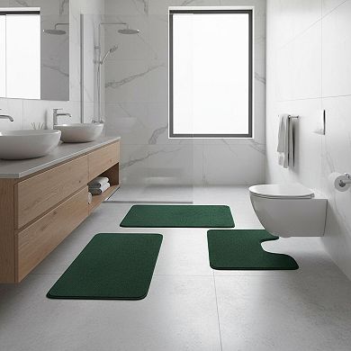3 Piece Bathroom Rugs Set Memory Foam Non-slip Washable Dries Quickly