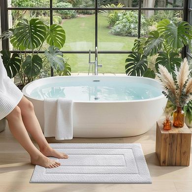 Bathroom Rug 36x24 Non Slip Washable Soft with Rubber Backing
