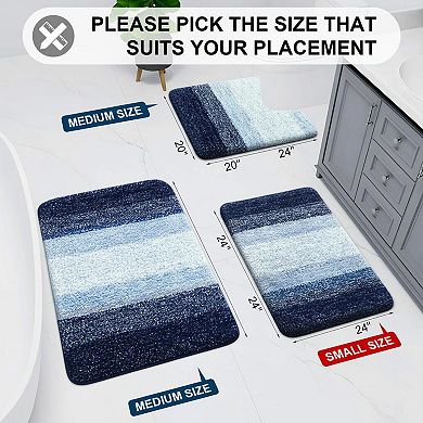 Bathroom Rugs Shaggy Soft Absorbent Non Slip Machine Washable