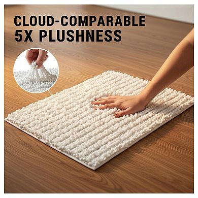 Bathroom Rug Non Slip Washable Extra Thick Soft Chenille Absorbent Quick Dry Plush Shaggy Floor Mat