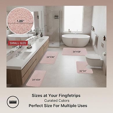 Pink Bathroom Rug 24x17 Non Slip Super Absorbent Extra Thick