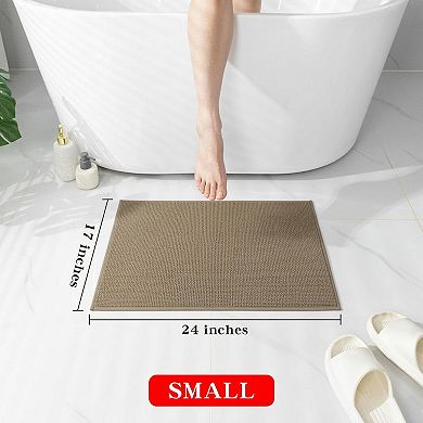 Bathroom Rugs Mat Ultra Thin Non Slip Quick Dry Absorbent Durable Easy Clean Low Profile