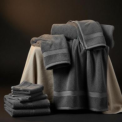 8 Piece Cotton Towel Set Plush Absorbent 2 Bath 2 Hand 4 Washcloths