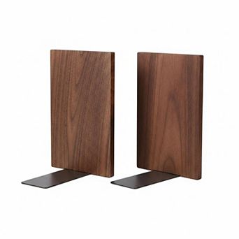 Handmade Walnut Bookends Non-skid Large Sturdy Decorative Shelf Bookends