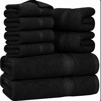 8 pc Luxury Towel Set Plush Absorbent Ring Spun Cotton 2 Bath 2 Hand 4 Washcloths