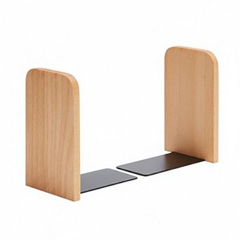 Wood Bookends Non-skid Heavy Duty 1 Pair For Shelves Books CDs High Quality