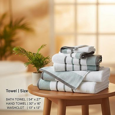 Luxury Cotton Bath Towel Set 6 Piece Ultra Soft Absorbent Durable Decorative