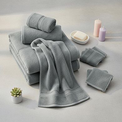 8 Piece Luxury Towel Set Ring Spun Cotton Super Absorbent Thick Soft Durable Double Stitched Hemmed