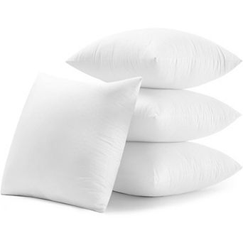 Pillow Inserts Set of 4 Cotton Cover Virgin Microfiber for Couch Sofa Bed