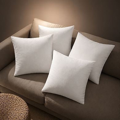 Pillow Inserts Set of 4 Cotton Cover Virgin Microfiber for Couch Sofa Bed