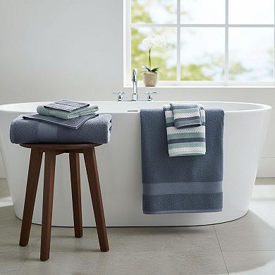 6-piece Reversible Yarn Dyed Jacquard Towel Set Super Absorbent Quick Dry Combed Cotton