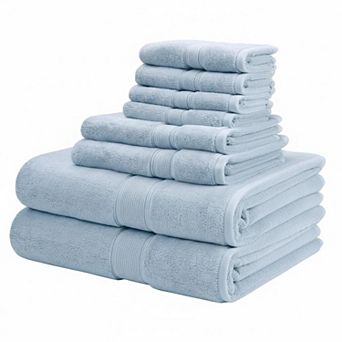 Bathroom Towel Set 8 pc 800 GSM 100 Cotton 2 Bath 2 Hand 4 Cloth