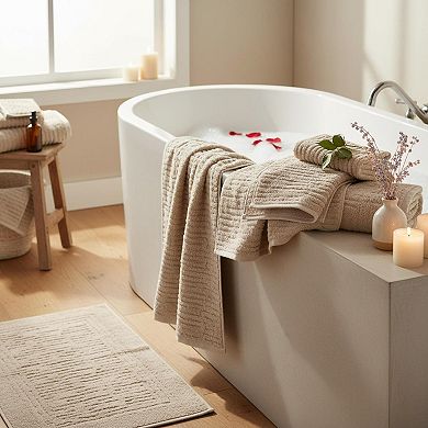 6-Piece Cotton Towel Set 600 GSM Plush Absorbent Long-Staple Jacquard Terry