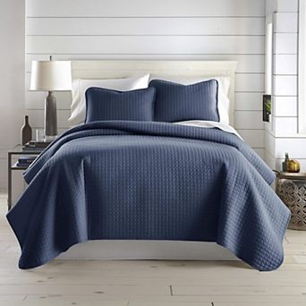 Lightweight Quilted Bedspread Set With Matching Pillow Shams Soft Easy Care Microfiber