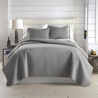 Lightweight Quilted Bedspread Set With Matching Pillow Shams Soft Easy Care Microfiber