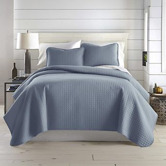 Lightweight Quilted Bedspread Set With Matching Pillow Shams Soft Easy Care Microfiber