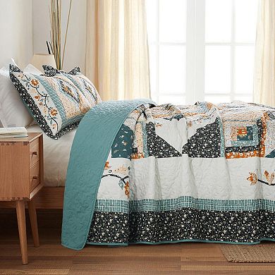 Boho Stripe Paisley Cotton Quilt Bedding Set Soft Lightweight Bedspread