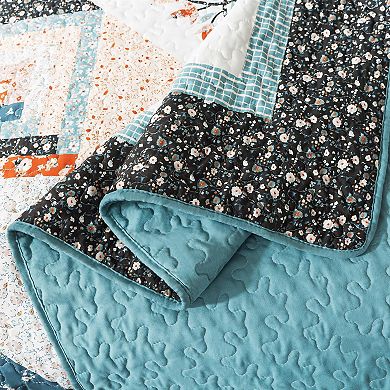 Boho Stripe Paisley Cotton Quilt Bedding Set Soft Lightweight Bedspread