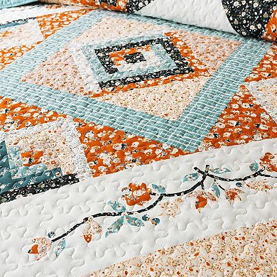 Boho Stripe Paisley Cotton Quilt Bedding Set Soft Lightweight Bedspread