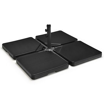Costway Patio 4 pc 13L Cantilever Offset Umbrella Base Heavy Duty Outdoor Square