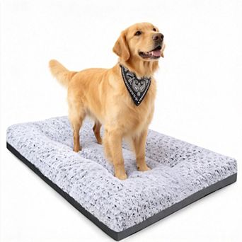 Grey Luxury Washable Dog Crate Bed Non Slip