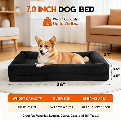 Black Orthopedic Dog Sofa Waterproof Removable Cover