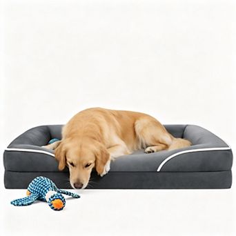 Dark Gray XL Orthopedic Dog Bed Removable Non Slip