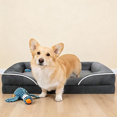 Dark Gray XL Orthopedic Dog Bed Removable Non Slip