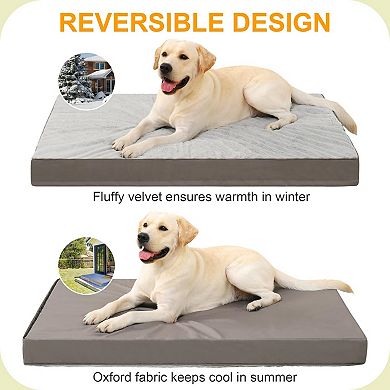 Gray Orthopedic Dog Bed Waterproof Washable Large Size