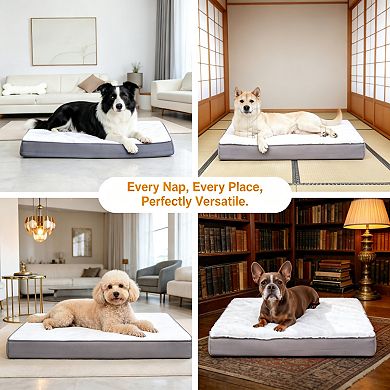 Gray Orthopedic Dog Bed Waterproof Washable Large Size