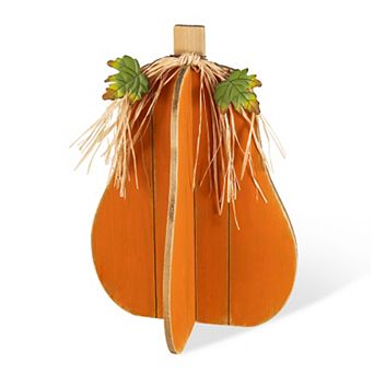 Glitzhome Fall Wood Interlocking Pumpkin Porch Decor