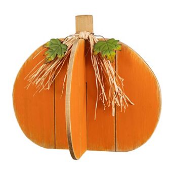 Glitzhome Fall Wood Interlocking Pumpkin Porch Decor