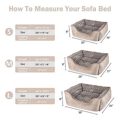 Beige Orthopedic Dog Bed Washable For All Dog Sizes