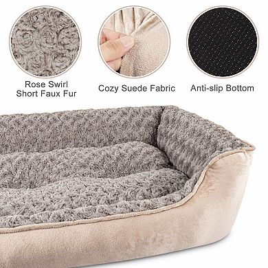Beige Orthopedic Dog Bed Washable For All Dog Sizes