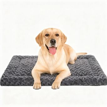 Grey Washable Soft Dog Crate Bed For All Breeds