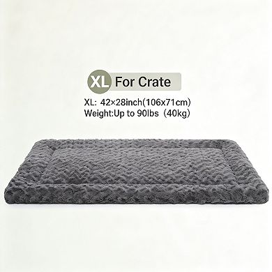 Grey Washable Soft Dog Crate Bed For All Breeds