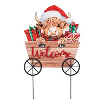 Glitzhome 24"H Metal Christmas Yard Stake