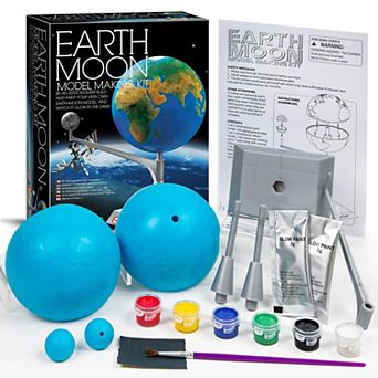 4M KidzLabs Earth Moon Model Making Kit Glow-In-The-Dark STEM Project