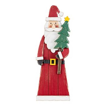 Glitzhome 30"H Christmas Chunky Wood Porch Decor