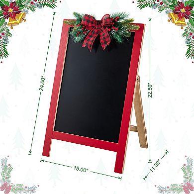 Glitzhome 24"H Christmas Wooden Easel Porch Decor