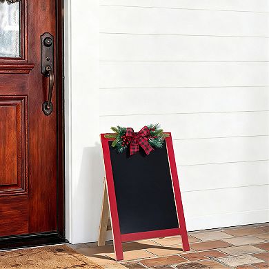 Glitzhome 24"H Christmas Wooden Easel Porch Decor