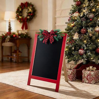 Glitzhome 24"H Christmas Wooden Easel Porch Decor