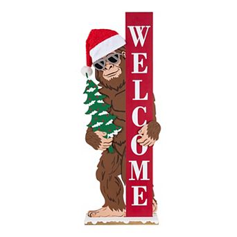 Glitzhome 36.5"H Christmas Wooden Big Foot Porch Decor