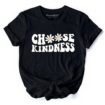 Choose Kindness Daisies T-Shirt, Retro Groovy Positive Quote Tee