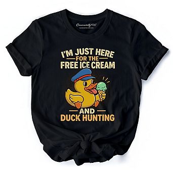 Funny Resin Duck Cruise T-Shirt, Ice Cream And Duck Hunter Vacation Tee