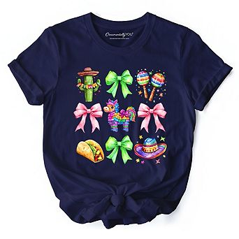 Cinco De Mayo Coquette Bow T-Shirt, Mexican Fiesta Maracas Tee