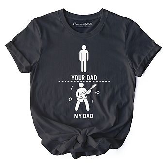 Your Dad Vs My Cool Dad T-Shirt, Funny Bass Guitar Rock Father's Day Tee