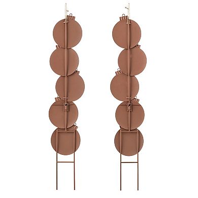 Glitzhome Set of 2 Metal JOY & NOEL Ornament Yard Stake or Wall Decor (Two Function)
