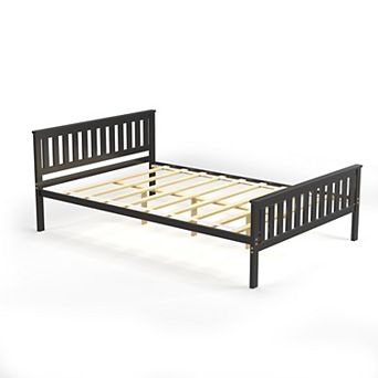 Costway Full Wood Platform Bed with Headboard and Footboard Mattress Foundation